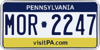 PA license plate MOR2247