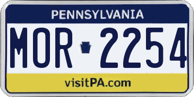 PA license plate MOR2254