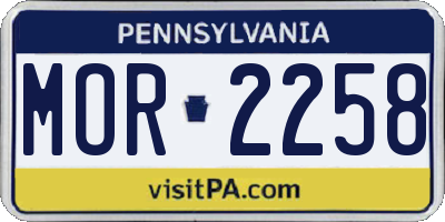 PA license plate MOR2258