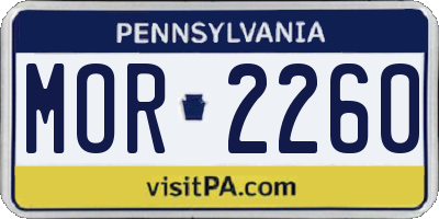 PA license plate MOR2260