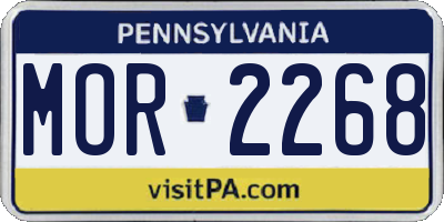 PA license plate MOR2268