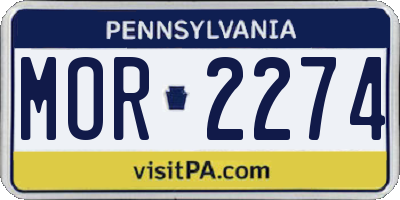 PA license plate MOR2274