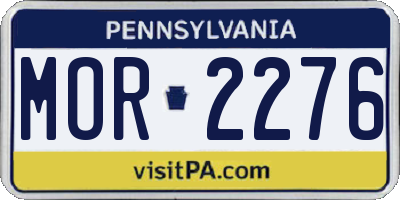PA license plate MOR2276