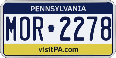 PA license plate MOR2278