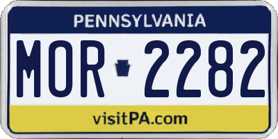 PA license plate MOR2282