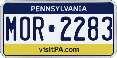 PA license plate MOR2283