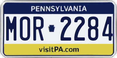 PA license plate MOR2284