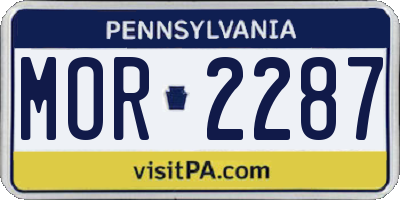 PA license plate MOR2287