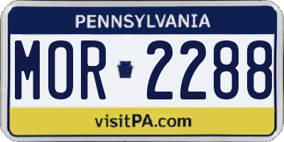 PA license plate MOR2288