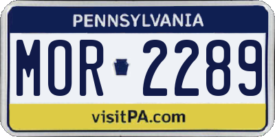 PA license plate MOR2289