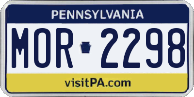 PA license plate MOR2298