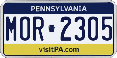 PA license plate MOR2305