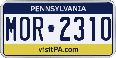 PA license plate MOR2310