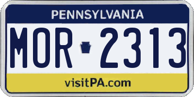 PA license plate MOR2313