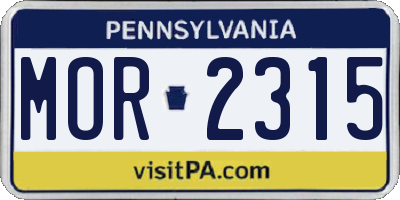 PA license plate MOR2315