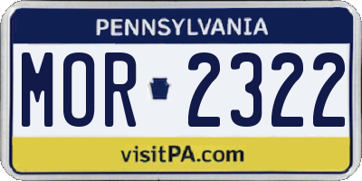 PA license plate MOR2322