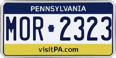PA license plate MOR2323