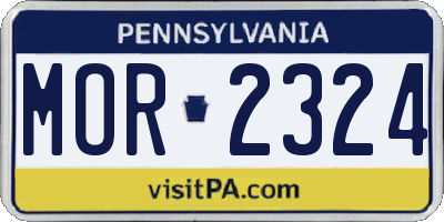PA license plate MOR2324