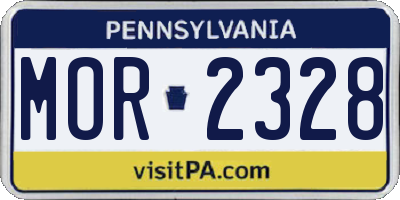 PA license plate MOR2328
