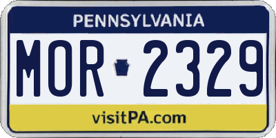 PA license plate MOR2329