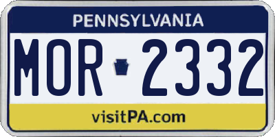 PA license plate MOR2332