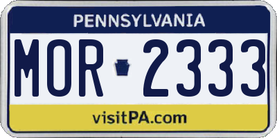 PA license plate MOR2333
