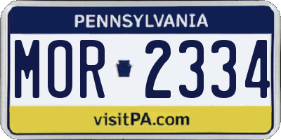 PA license plate MOR2334
