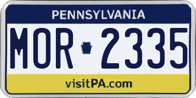 PA license plate MOR2335