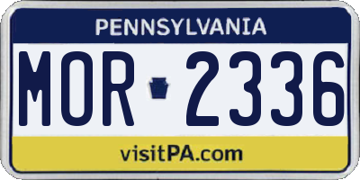PA license plate MOR2336