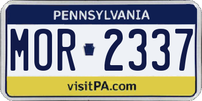 PA license plate MOR2337