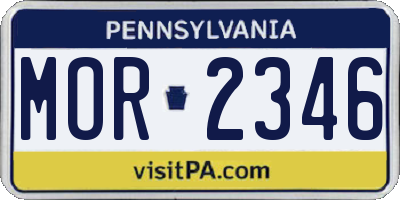 PA license plate MOR2346
