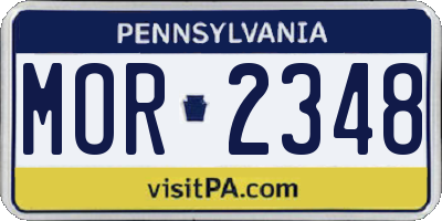 PA license plate MOR2348