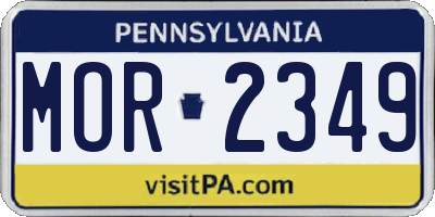 PA license plate MOR2349