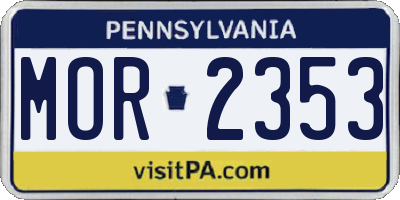 PA license plate MOR2353