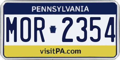 PA license plate MOR2354