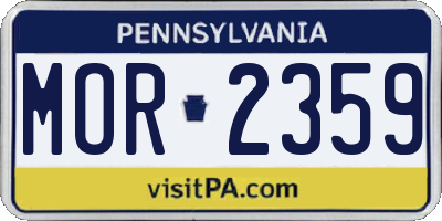 PA license plate MOR2359