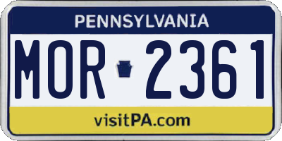 PA license plate MOR2361