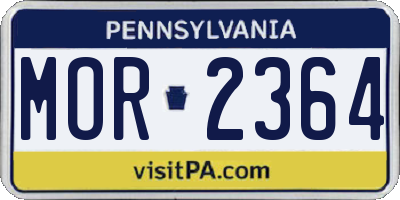 PA license plate MOR2364
