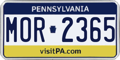 PA license plate MOR2365