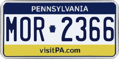 PA license plate MOR2366
