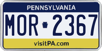 PA license plate MOR2367