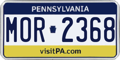 PA license plate MOR2368