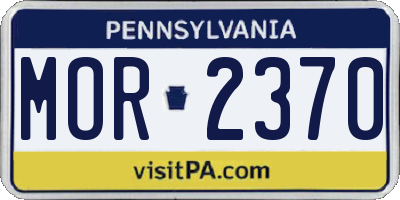 PA license plate MOR2370