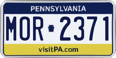PA license plate MOR2371