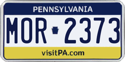 PA license plate MOR2373