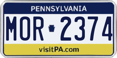 PA license plate MOR2374