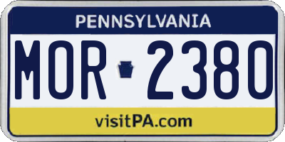 PA license plate MOR2380