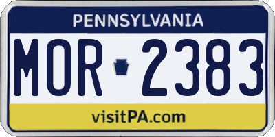 PA license plate MOR2383
