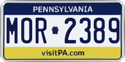 PA license plate MOR2389
