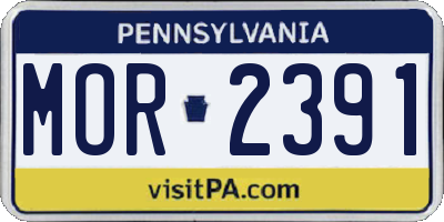 PA license plate MOR2391
